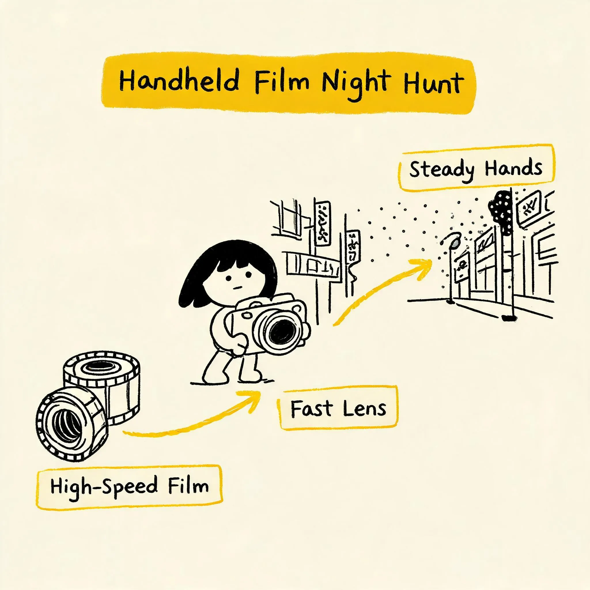 Handheld Film Night Hunt