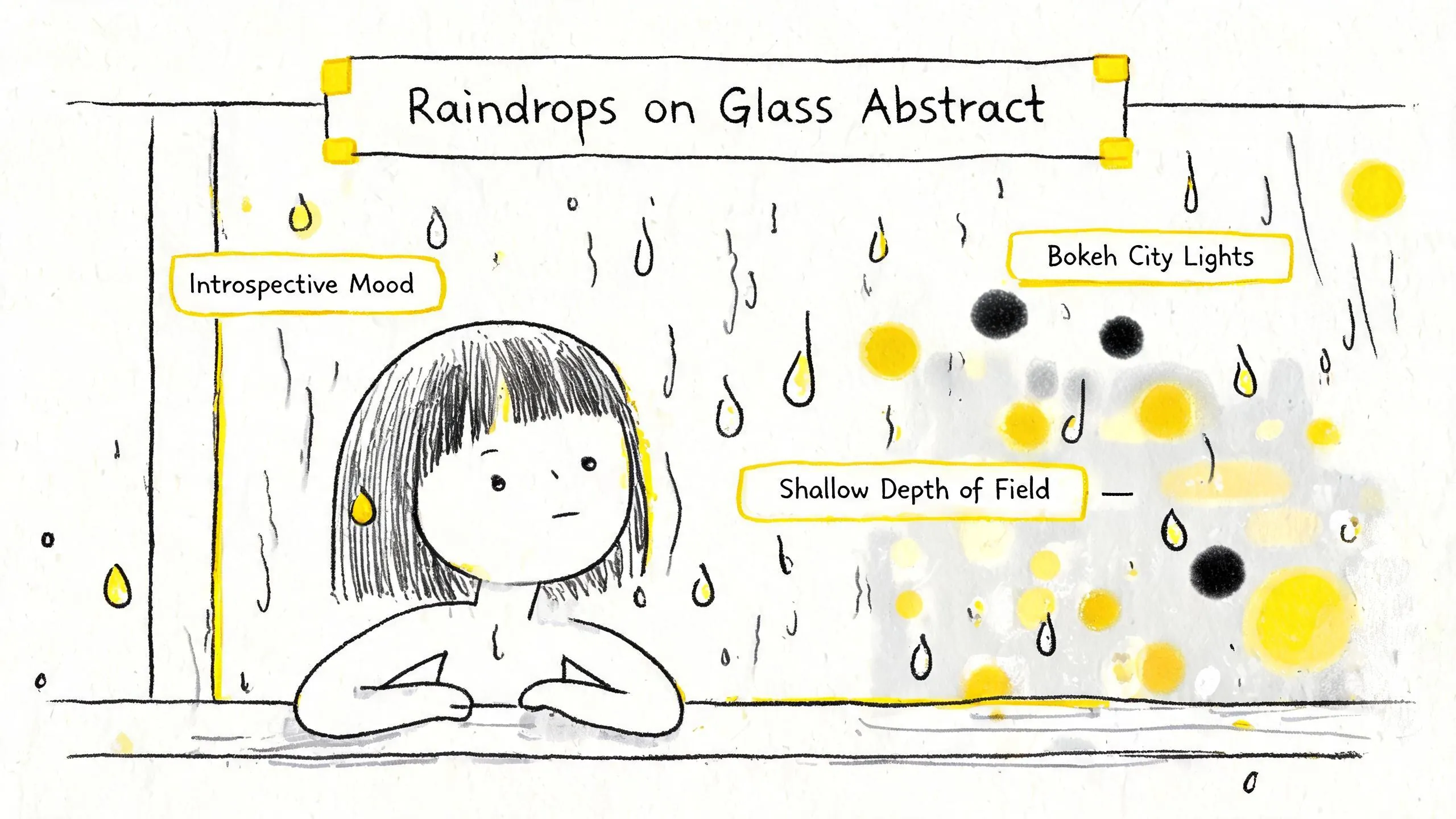 Raindrops on Glass Abstract