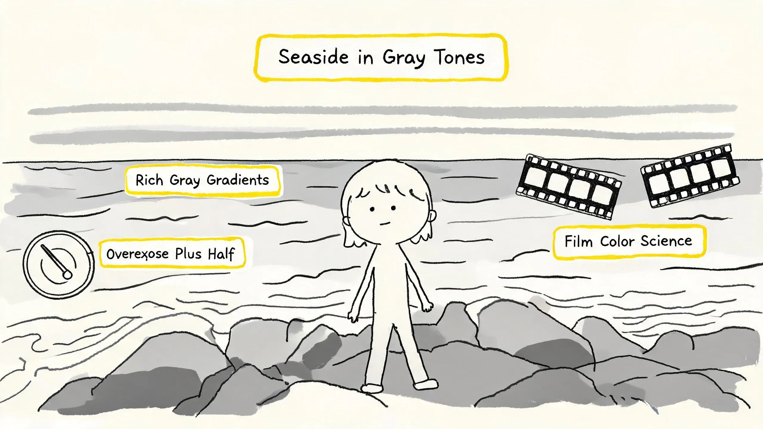 Seaside in Gray Tones